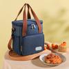 Elegant Oxford Cloth Lunch Bag Portable Food Container Insulated Leakproof Pouch with Multiple Pockets for Daily Use