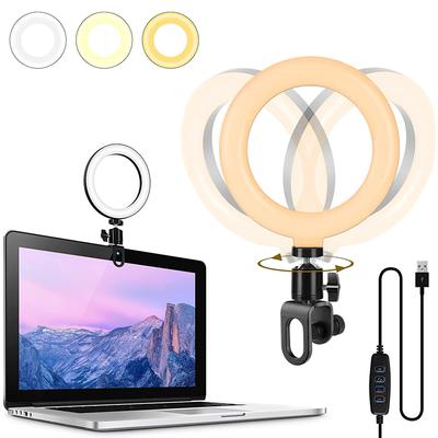 Ringlicht LED-Lampenbeleuchtung mit Clip auf Laptop-Computer für Videokonferenzen, Zoom, Webcam-Chat, Live-Streaming, Youtube