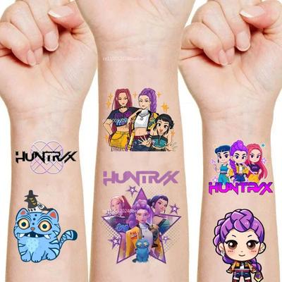 20pcs Cartoon Kpop Demon Hunters Rumi Kang Temporary Tattoo Stickers Set Rumi Tattoo Party Gifts for Fans