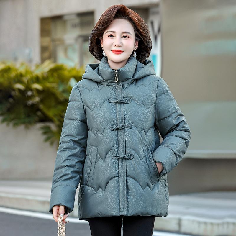 Down and Cotton Jacket Mid-length Plus Size 2025 New Padded Jacket for the Elderly Women's Winter Jacket Cotton Jacket