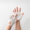 Damen Anti-Rutsch-Yoga-Handschuhe aus Baumwolle, Fitness, Halbfinger-Handschuhe, atmungsaktiv, für Outdoor, Radfahren, Fahrrad, Pilates, Sport, Angeln