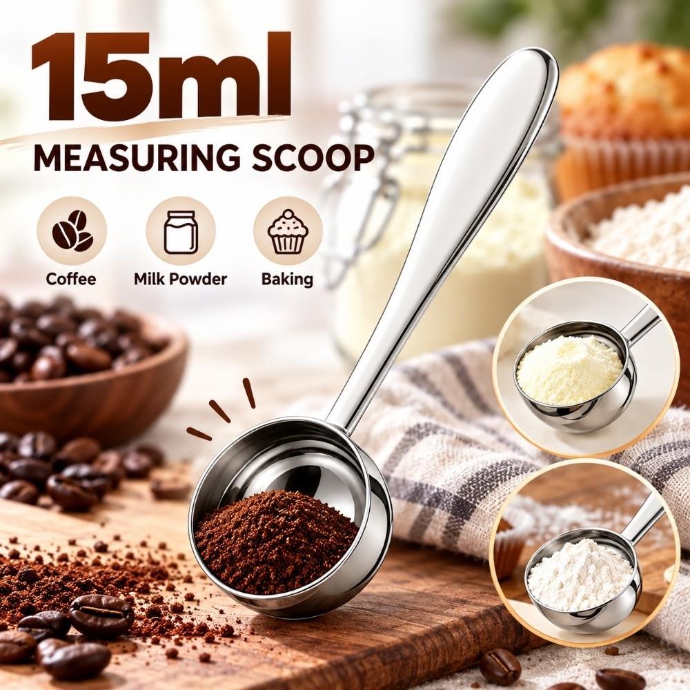 15ml Capacity Coffee Measuring Spoon Long Handle Coffee Brewing Spoon Loose Leaf Tea Scoop Kitchen