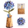 Rolife Wooden Flower 3D Puzzle - Blue Hydrangea/Lotus DIY Artificial Flower Model Building Craft Kit for Home Decor Holiday Gift for Lovers Girls(TW14