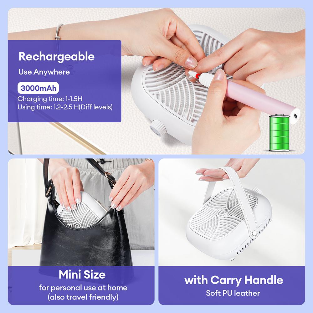 Turbine Brushless Nail Dust Collector 5300PRM Powerful Nail Dust Collector Nail Art Manicure Fan Vacuum Cleaner With 2 Filter