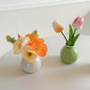 Kleine Runde Keramikvase Minimalistisch Nordisch Modern Dekorative Vase für Wohnzimmer Küche Schlafzimmer Eingangsbereich Kaminsims Tischmittelstück