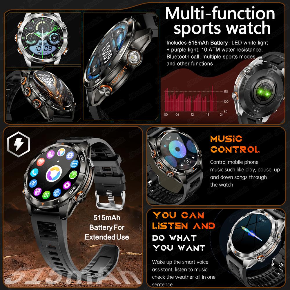 New 100+Sports Modes SmartWatch Men Health Monitoring Music Control Heart Rate Blood Pressure Monitoring  Smart Watch Men