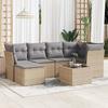 VidaXL Garden Lounge Set with Cushions 7 Pcs Beige Braided Resin 3217959
