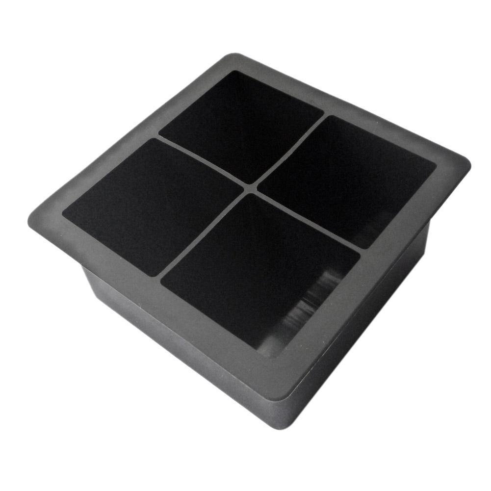 Ice tray plastic with lid and soft bottom 4 large ice cubes Food grade silicone material