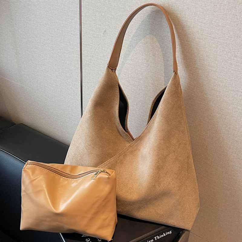 Large-capacity Casual Tote Bag Women's 2025 Autumn New Retro Frosted Foreign Style Light Luxury One-shoulder Underarm Bag