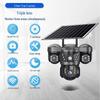 Triple-Screen 360° Wireless Solar Surveillance Camera with Tri-Lens Integration.