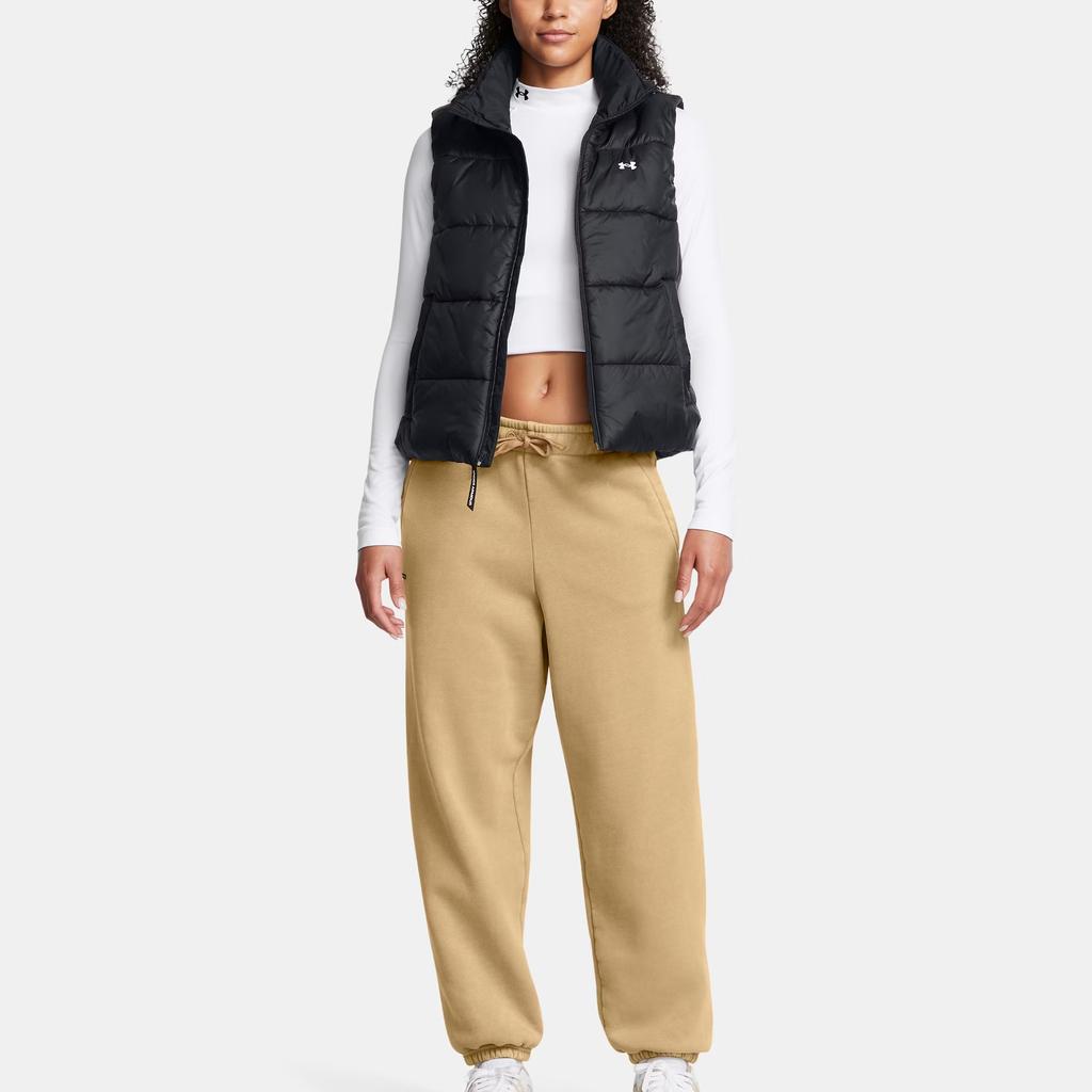 Under Armour Couleur unie Confortable Léger Chaud Imperméable Respirant Gilet Gilet Femme Noir 1389184-001