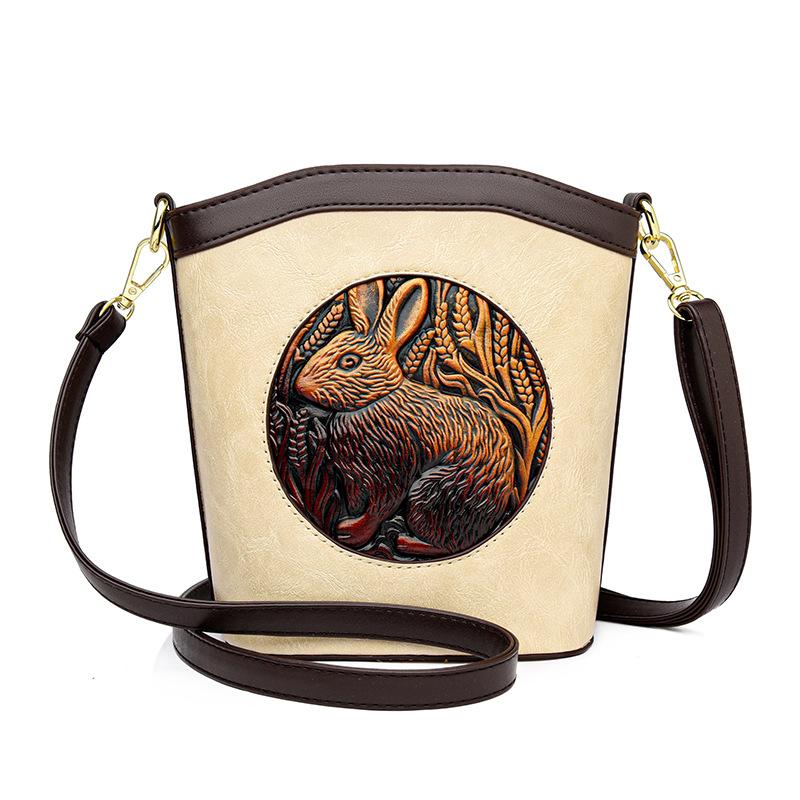 

Ethnic Retro Style Mobile Phone Bag Fashionable Versatile Large Capacity Shoulder Bag Crossbody Bag бежевый