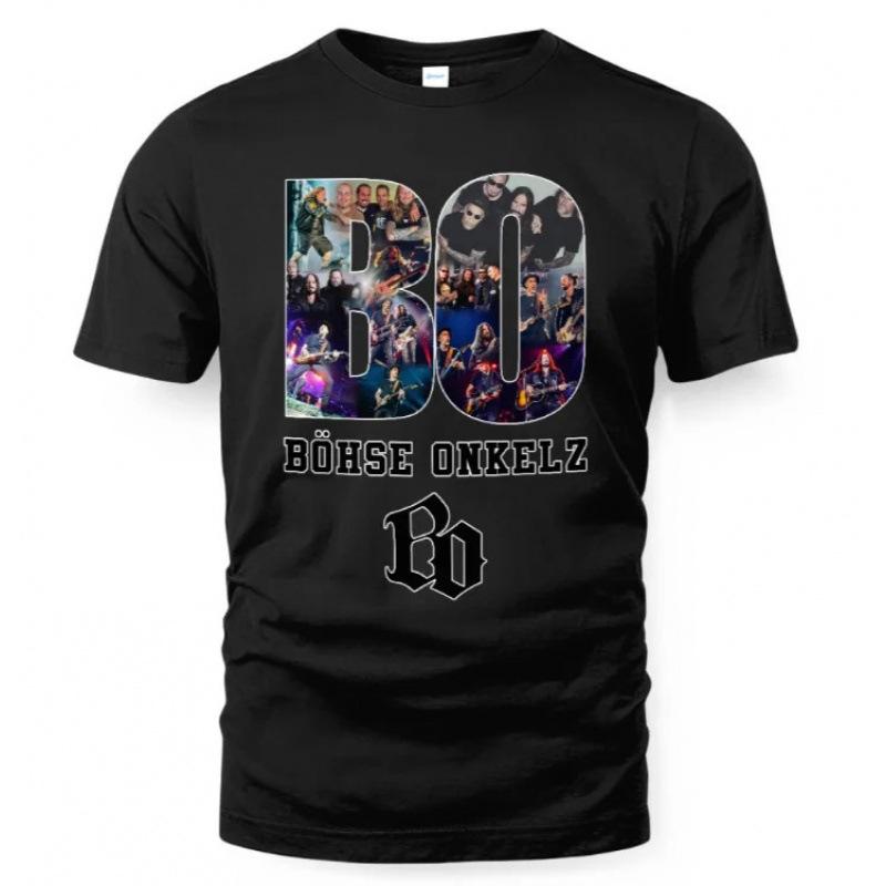 Men's Letter Print Round Neck Tee Black Father
