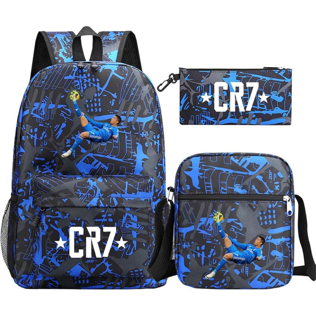 Youth Fashion Backpack Shoulder Bag Pencil Case Children'S Student School Bag 3-Piece Set