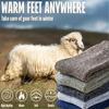 3/5 Pairs Men'S Warm Socks, Thick Towel Mid-Calf Socks, Anti-Cold Snow Boots Socks Elastic Solid Color