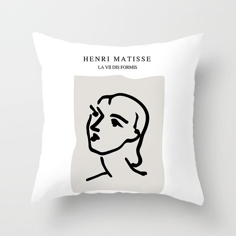 New Nordic Ins Pillow Cover Abstract Geometric Blue Ultra Short Velvet Cushion Cover