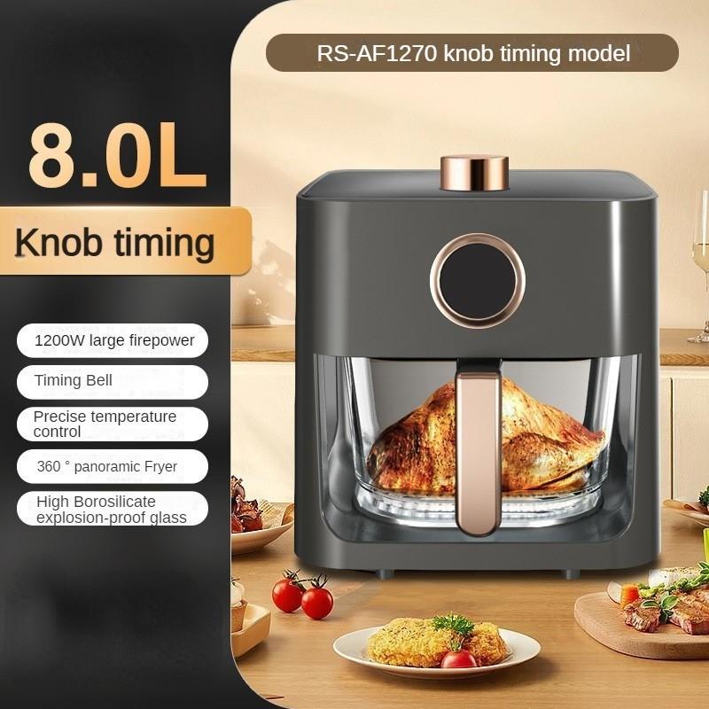 New High-capacity Intelligent Air Fryer Multifunctional Glass Visual Electric Fryer Household Oil-free Frying Machine