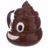 New Water Coffee Mug Poo Emoji Mug Funny Banter Mug Cup Gift With Cover Brown