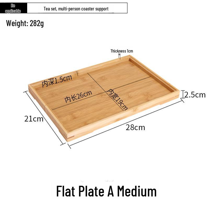 Japanese Bamboo Rectangular Tea Tray - Versatile for Household, Restaurant, Barbecue, Water Cup Storage, and Serving.