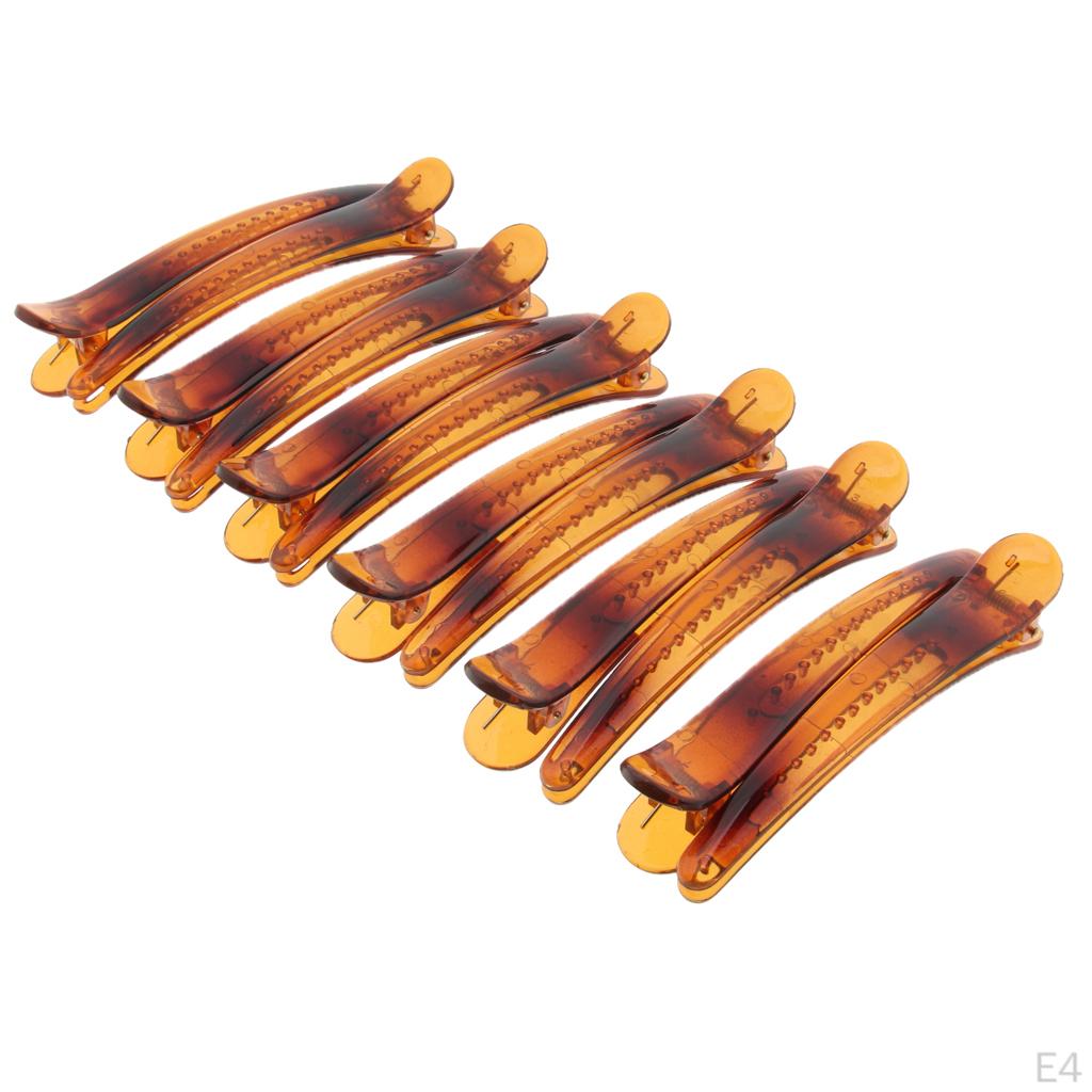 12 Pieces Salon Multicolor Single Prong Sectioning Alligator Clips Hairpin Clamp