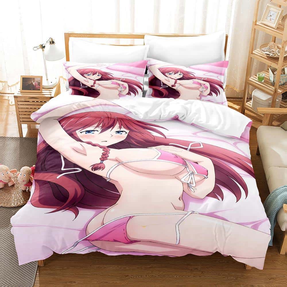 Kawaii Anime Lilith Asami Trinity Seven Bedding Set Single Twin Full Queen King Size Bed Set Adult Kid Bedroom Duvet Cover Sets