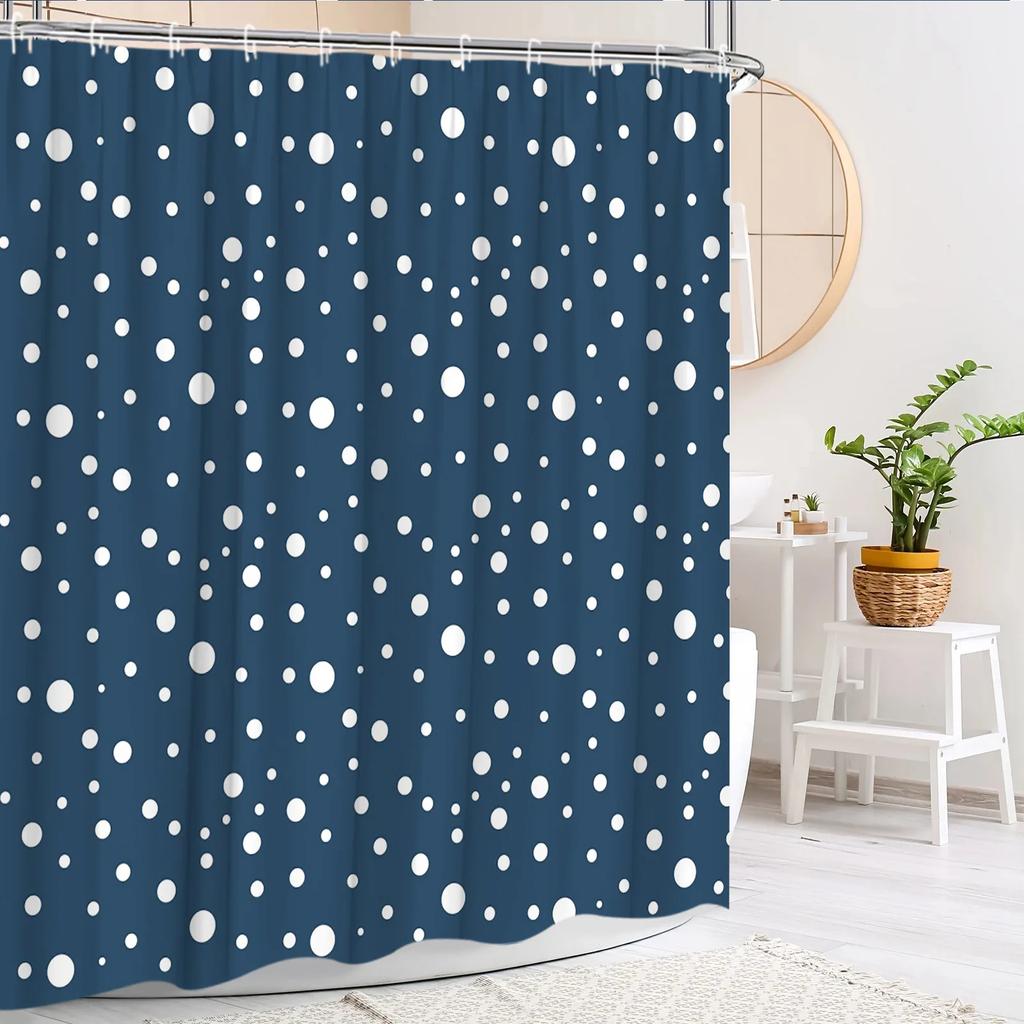 Simple Geometric Shower Curtain Modern Creative Circle Dot Colorful Nordic Bohemian Polyester Fabric Bathroom Decor Curtain Se