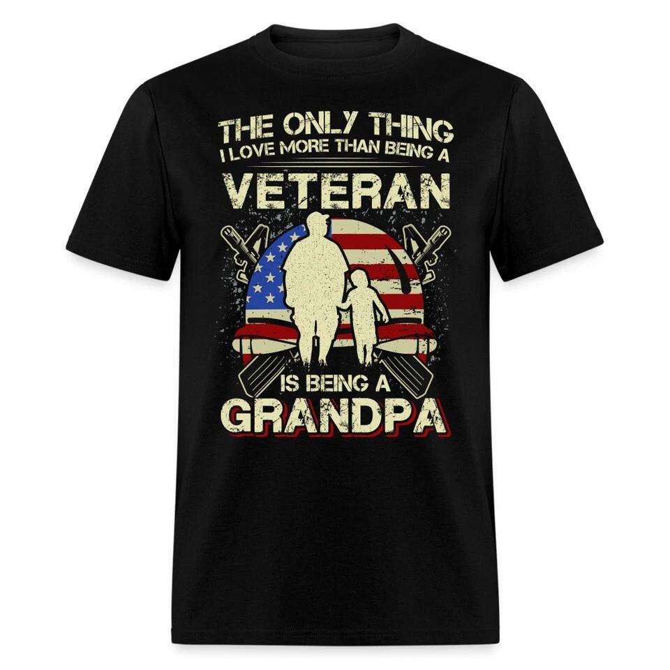 Veteran Grandpa T-Shirt,I Love more Than Being A Grandma balck Shirt M