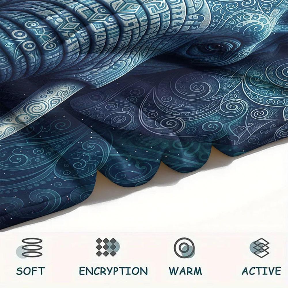 1Pc Mayan-styleanimals Print Flannel Blanket, High quality Comfortable for All Seasons, Home Decor, Warmth and Comfort, Perfect for Christmas Gifts