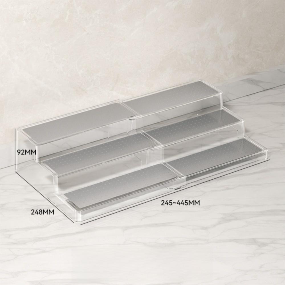 

Нескользящий органайзер для парфюмерии, выдвижная подставка для демонстрации, стойка для косметики, украшение для фигурок серый