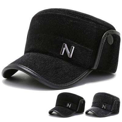 Autumn Winter Military Caps Middle-Aged and Elderly Father Thick Cap Old Man Ear Protection Warm Cap Flat Top Cap