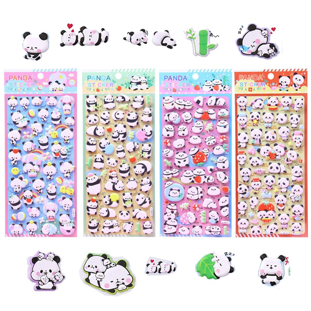 Cute Panda Stickers Squishy 3D Animal Stickers Adorable Animal Stickers with a and Squishy Texture Perfect for Phone DIY Kids Easy to Great Gifts and