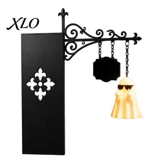 Vintage Style Hanging Lantern Library Bookshelf Lamp, Metal LED Nightlight for Book Nook Decor, Miniature Ghost Reading Book/Wearing Sunglasses Light