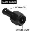 6AN Female to 3/8" Barb Straight Swivel Fitting Adapter Aluminum Black 4Pcs