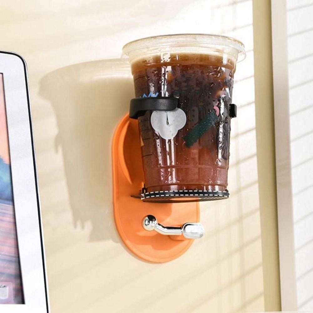 No Punching Record Cup Holder Plastic Drink Holder Cup Storage Rack for Living Room