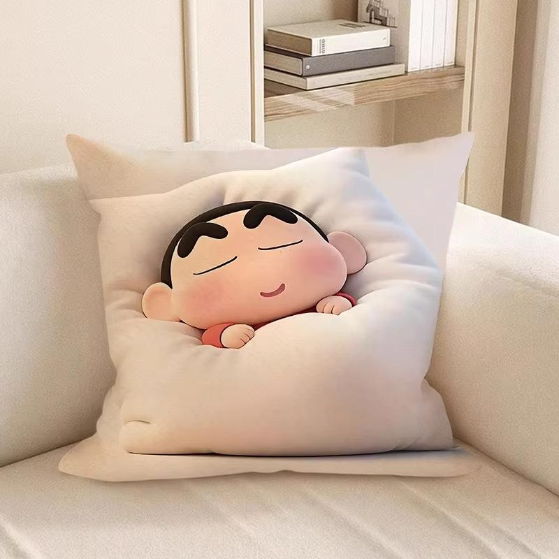 

Cute Crayon Shin-chan Sleeping Pillow Covers Decorative Home Double-sided Print Square Pillow Bedroom Room Decoration Pillowcase 18x18Inch