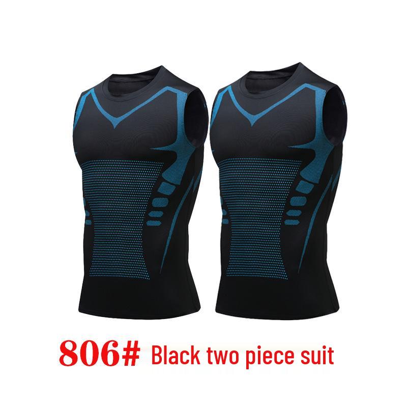 Men's Quick-Dry Fitness Sleeveless Set: Tight-Fit Wide-Shoulder Running & Basketball Training Vest & Shorts.