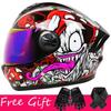 Gloves + Neck ZXC Double Lens Full Cover Helmet Men Women Riding All Round