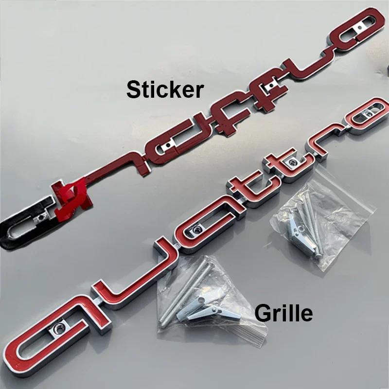 ABS Car Front Grille Emblem for Audi Quattro Logo RS6 RS7 A6 A3 A4 A5 A7 A8 Q3 Q5 Q7 RS3 RS4 RS5 Badge Exterior Accessories