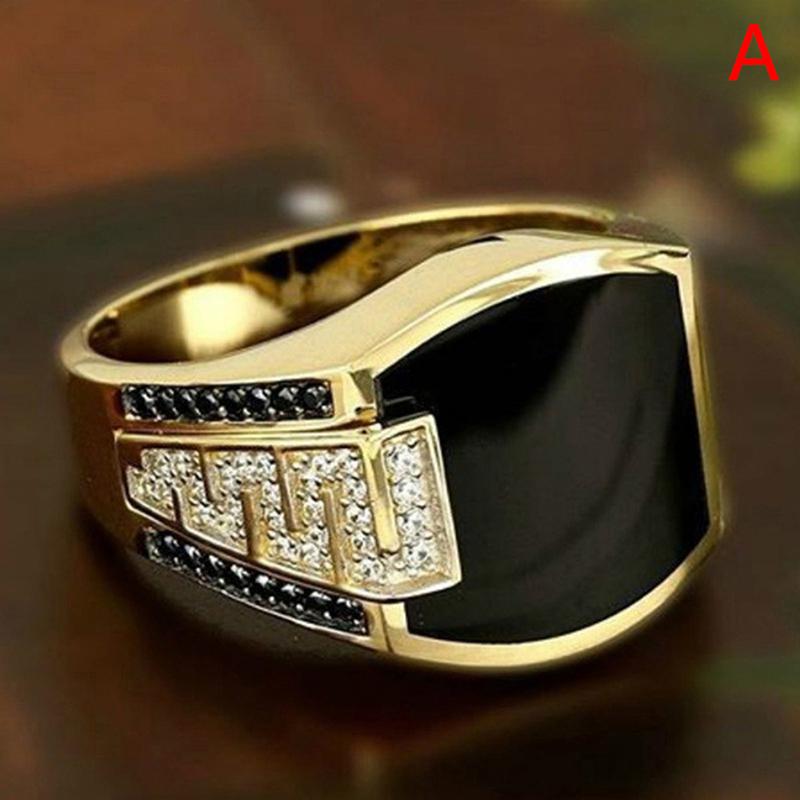 Bague pour homme avec breloque naturelle et saphir noir