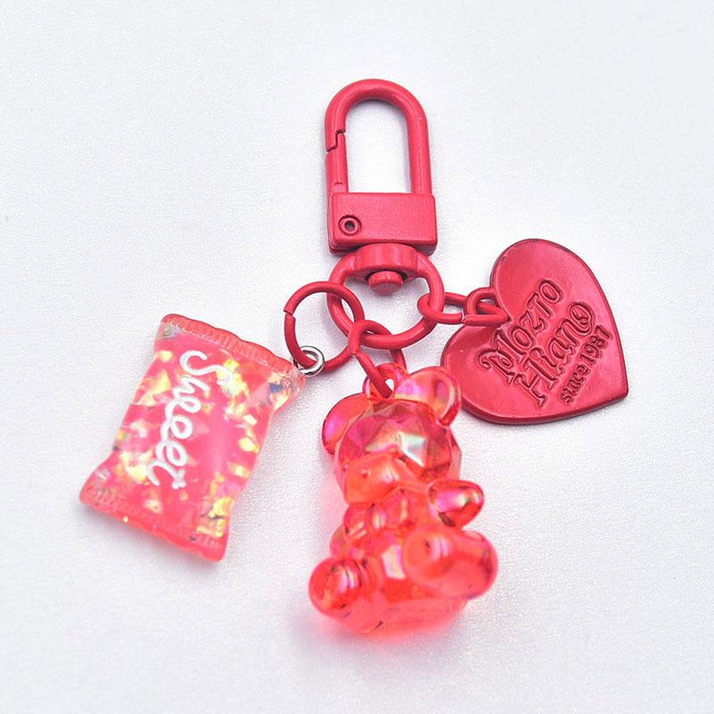 Desene animat Bling Heart Bear Animal Bomboane Breloc Breloc pentru iubitorii de prieteni Drăguț Creativ Geantă Mașină Căști Cutie Accesorii pentru chei