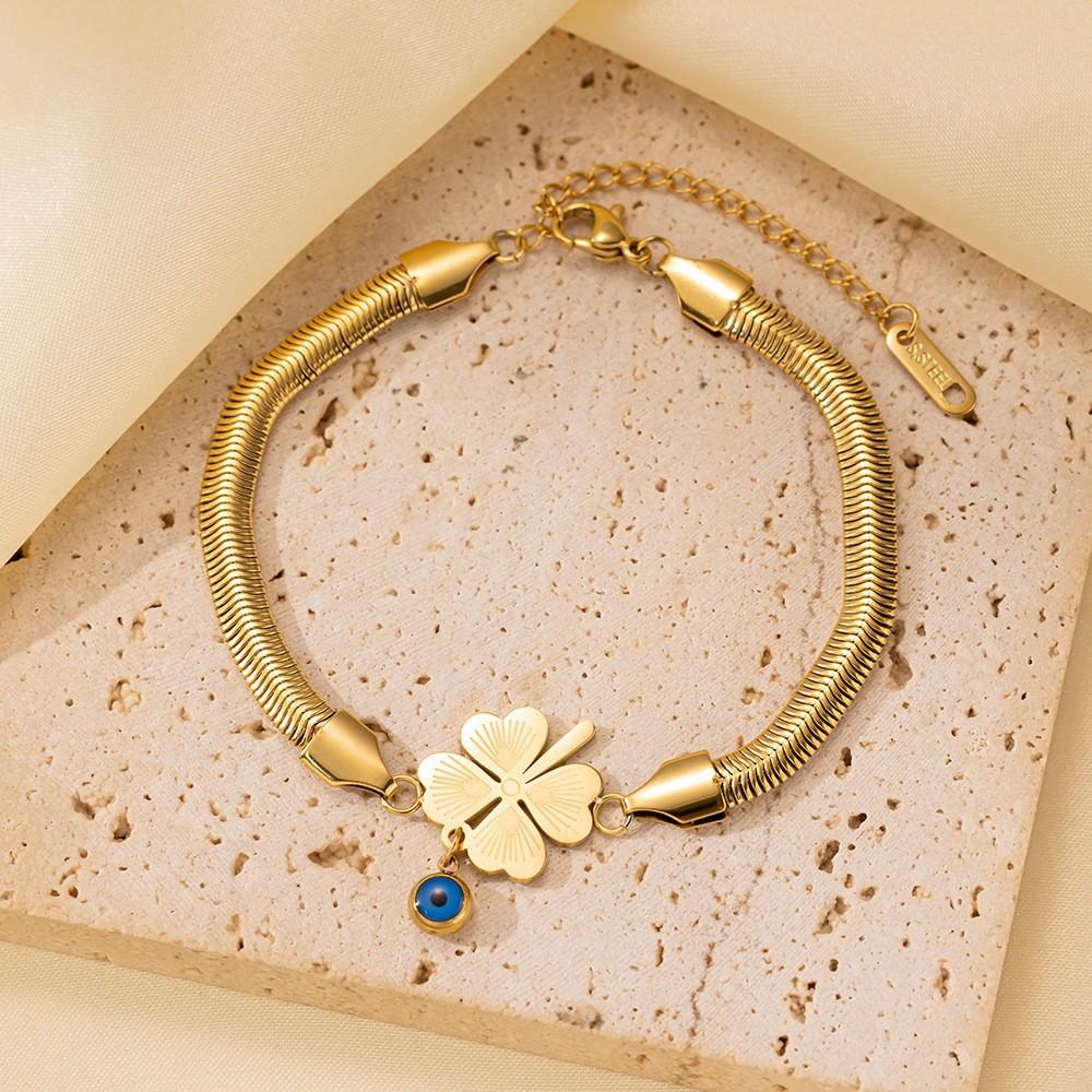 

Популярная цепочка из змеиной кости, браслет Love Blue Eye, серия золотых невыцветающих ювелирных изделий для женщин