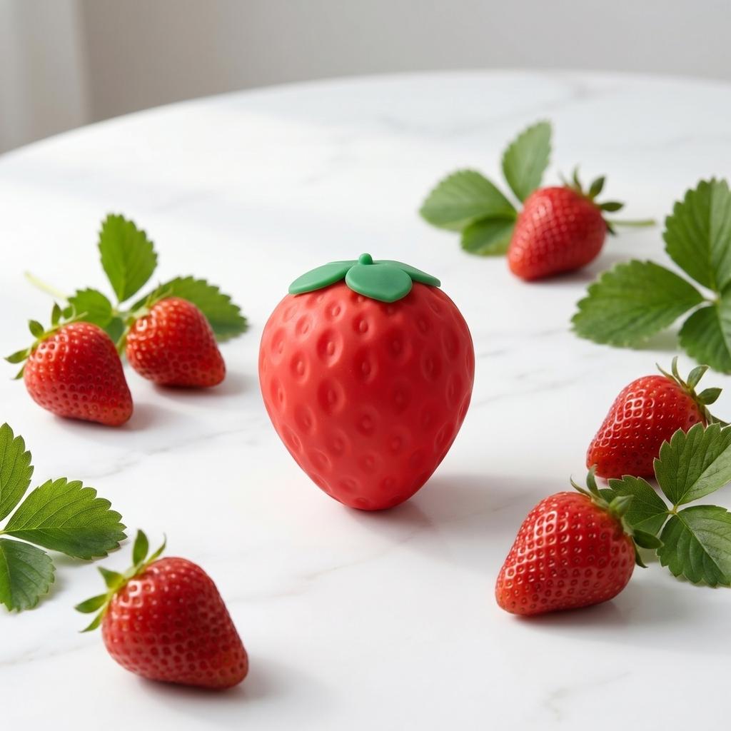 Strawberry Shaped Stress Relief Toy Soft Squeeze Sensory Fidget Item for Hand Exercise and Relaxation Use