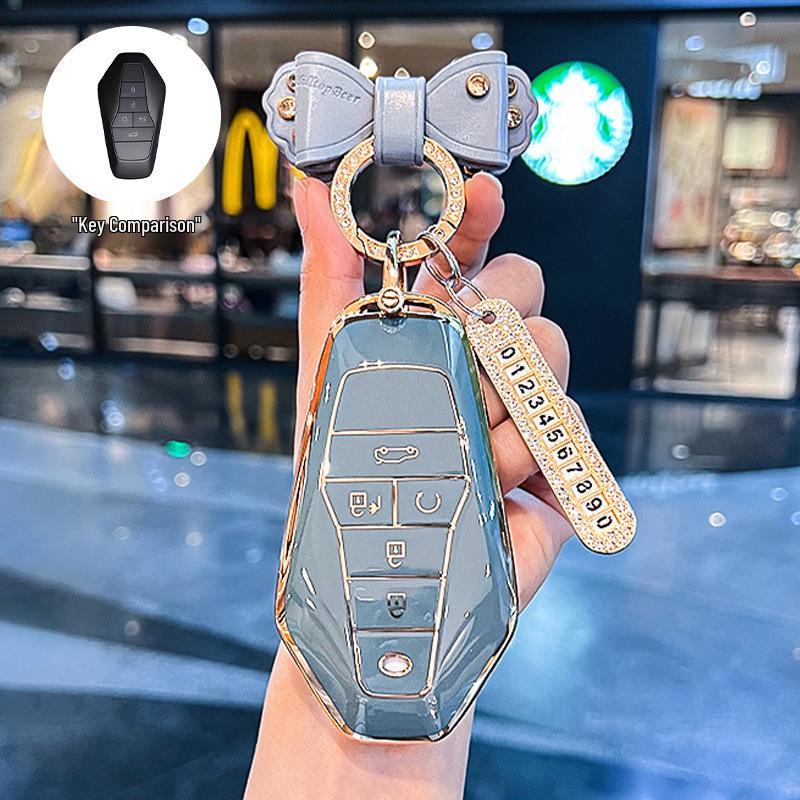 Luxury Key Case for GAC AION V Z03 - Fashionable Buckle Shell Car Accessory