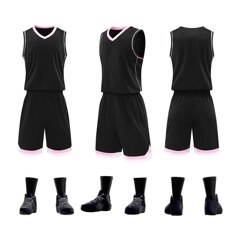 

Комплект баскетбольной формы Speedy: Летняя спортивная одежда для мужчин и детей - Джерси и шорты XXXL розовый/чёрный