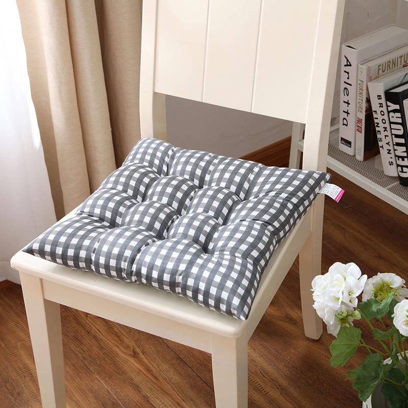 Cheap Grey Grid Seat Cushion 40*40cm Student Stool Soft Pad Thicken