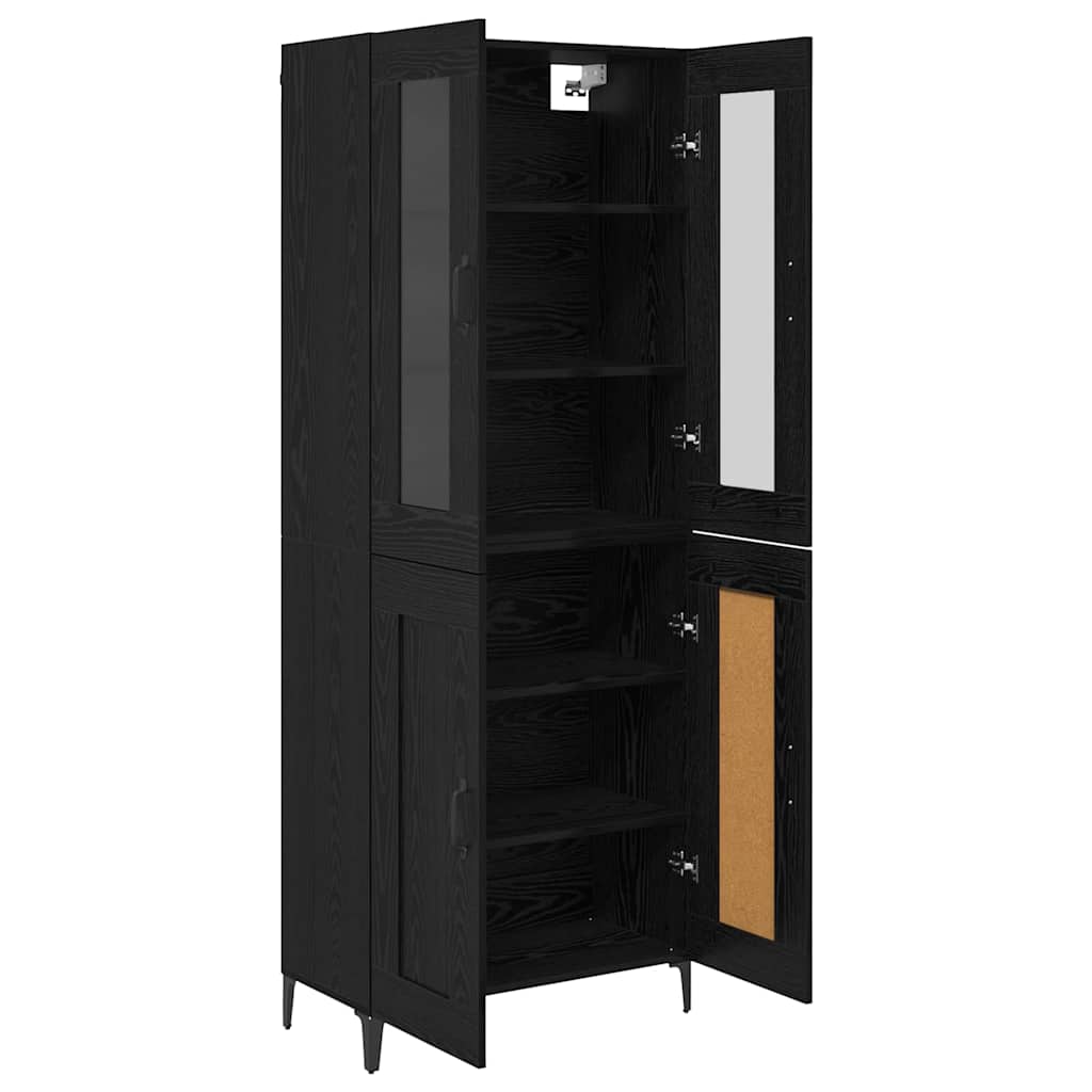 Highboard Black Oak Effect 69.5 x 34 x 180 cm Particleboard