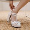 Women's high heels, single shoes, sweet waterproof platform, thick heels, low cut shoes, plus size, versatile sandals