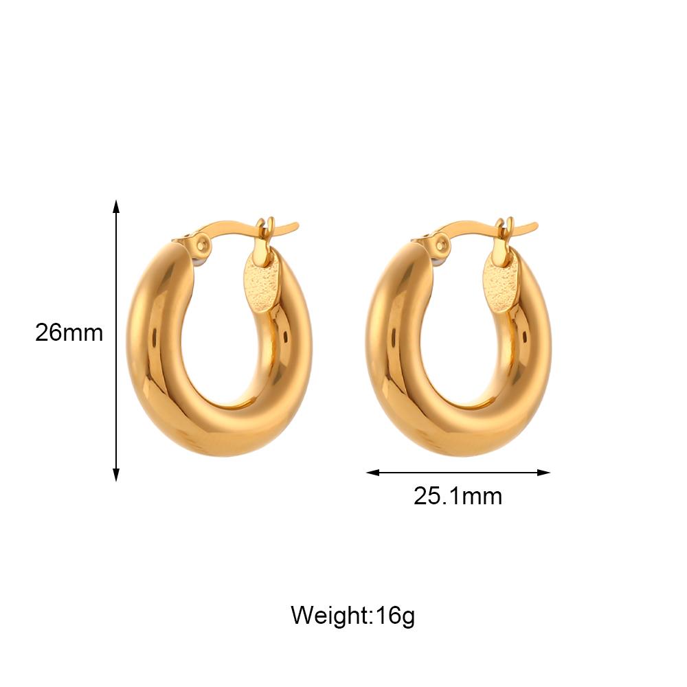 MamacitaSlay Minimalist 18K Gold Plated 316L Stainless Steel Different Sizes Hoop Earrings Waterproof Party Jewelry for Women
