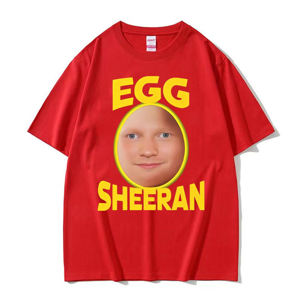 Funny Ed Sheeran Egg Meme Graphic Tshirts Men Women Gothic Fashion Summer Short Sleeves Tshirt Oversized Humor Tees Streetwear S