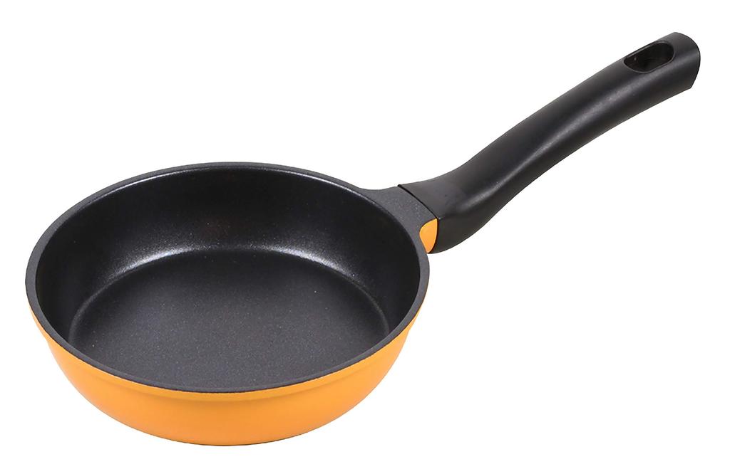 Pearl Metal Easy Cook Frying Blue Diamond Pan, Yellow, 14cm, Mini, Coat, HB-4503